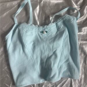 Alo Yoga Light Blue Ribbed Tank